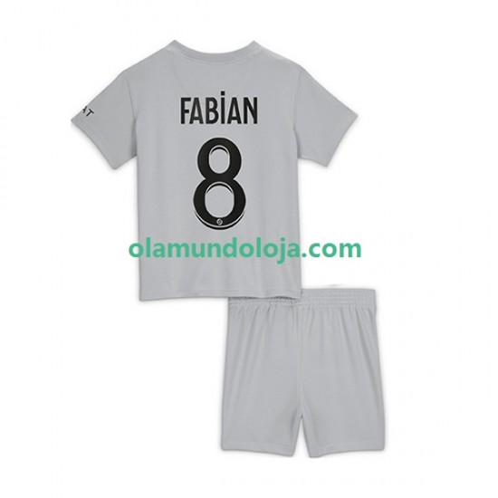 Camisola Paris Saint-Germain Fabian 8 Criança Equipamento Segundo 2022-2023 Manga Curta